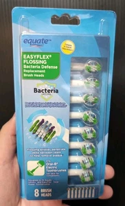 NUEVO Paquete de 8 cabezales de cepillo de repuesto Equate EasyFlex con hilo dental defensa contra bacterias nuevo en caja - Imagen 1 de 2
