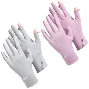 2 Packs Women UV Sun Protection Gloves Full Finger Touchscreen Non Slip Breat... - Picture 1 of 6