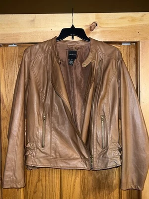 Chaqueta de cuero marrón Lane Bryant - talla 18/20 Foto 1 de 4