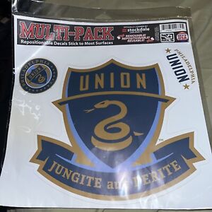 PHILADELPHIA UNION Round Decal / Sticker Die cut. 3 in package   sealed package