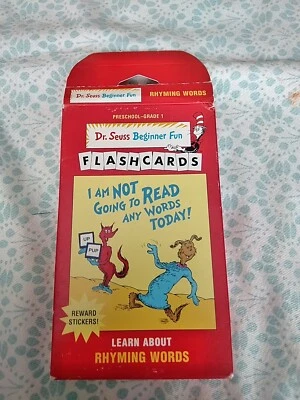 Vintage Dr. Seuss Flash Cards I Am NOT Going to Read Any Words Today - stickers - Image 1 of 4