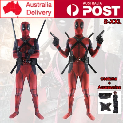 Adults Deadpool Cosplay Costume Jumpsuit Mens Deadpool Full Body Outifts Party - Изображение 1 из 4