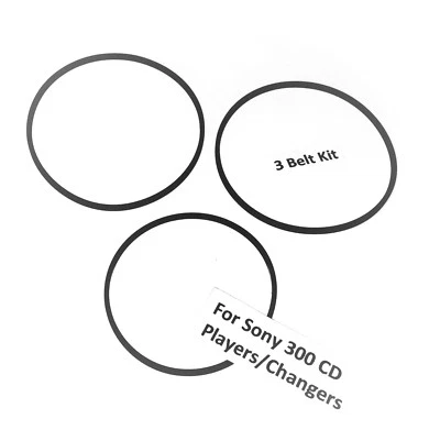 2 DRIVE BELTS AND ONE DOOR BELT SONY 300 CD Player Belts - 2 Drive Belts & 1 Door belt see more models