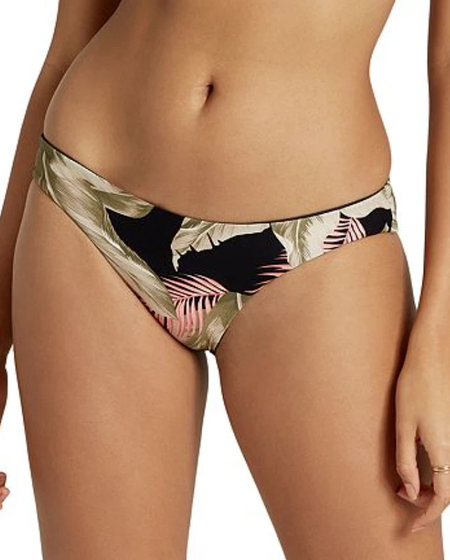Billabong E1031 Womens Black Under Palms Lowrider Bikini Bottoms Size Large