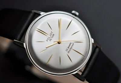  NOS! Poljot De Luxe Extra SLIM Watch  Men's Vintage Case Stainless Steel R - Image 1 of 4