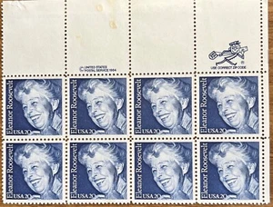 Scott # 2105 - U.S. Block Of 8 Stamps - Eleanor Roosevelt - MNH - 1984 - Picture 1 of 1