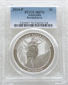 2014-P Australia Kookaburra $1 One Dollar Silver 1oz Coin PCGS MS70 - Picture 1 of 2