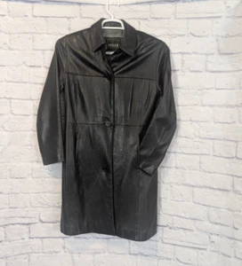 Giacca cappotto pelle di agnello nero Adler Collection donna taglia S BUONE condizioni - Foto 1 di 12