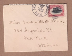 Scott# 295 w/1901 St. Louis, Missouri Street Car Railroad Post Office RPO Cancel - Picture 1 of 2