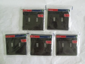 5 Leviton Preferred ⅜" Medium 2-Gang Switch Covers Brown Unbreakable Nylon - Picture 1 of 4