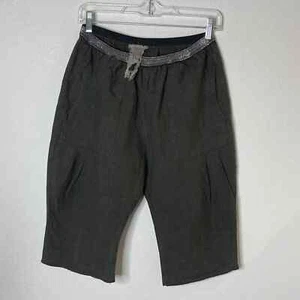 Shosh Sustainably Grown Linen Shorts Women Size 0 Olive Green Metallic Waist - Picture 1 of 10