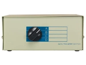 Manual Data Switch Box 25F4 Parallel/Serial 4-way Data Signal Sharing Device - Picture 1 of 3
