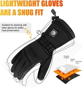 Heated Glove Liners Electric Gloves for Men Women Rechargeable Battery Hand - Picture 1 of 11