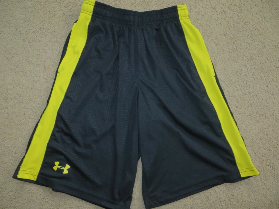 SUPER Under Armour Negro y Amarillo Brillante Pantalones Cortos Deportivos Más Largos - Para Hombre S Foto 1 de 1