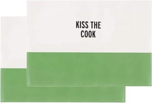 Juego de 4 postes individuales Kate Spade New York Food for Thought 'Kiss The Cook', - Imagen 1 de 1
