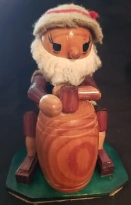 Vintage Deutscher Holz Weihnachtsmann Räuchermann, G Lang Sel Erben Oberammergau, Weihnachten  - Bild 1 von 8