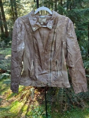 J2 By Jou Jou Brown Faux Leather Jacket Size XL Excellent Condition  - Image 1 of 4