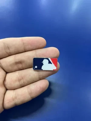 MLB LOGO ENAMELED BASEBALL LAPEL PIN W/ BONUS SILVER STORAGE BAG... - Image 1 of 4