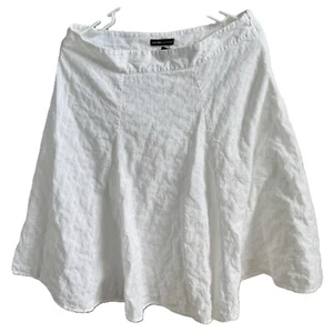 New York & Company Women’s White 100% Cotton Skirt w/side Zipper - Sz 8 - Picture 1 of 3