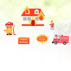 5 Pcs Fireman Cake Toppers Decorating Decorations Child Truck