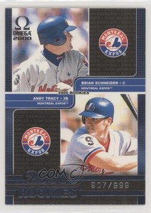 2000 Pacific Omega /999 Brian Schneider Andy Tracy #196 Rookie RC