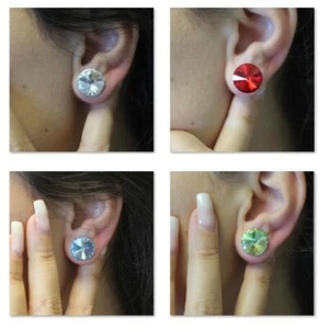 14 mm Swarovski Ohrstecker mit Swarovski Rivoli Kristalle, Ohrringe Damen Ohrsch - Bild 1 von 88