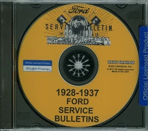 1928 29 30 31 32 33 34 35 36 37  FORD  SERVICE  BULLETINS (SHOP MANUAL)  ON CD - Picture 1 of 1
