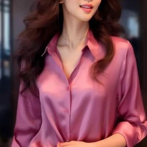 Camisas De Mangas Largas Para Mujer Blusa Chaquetas De Vestir Blusas Elegantes - Picture 1 of 29