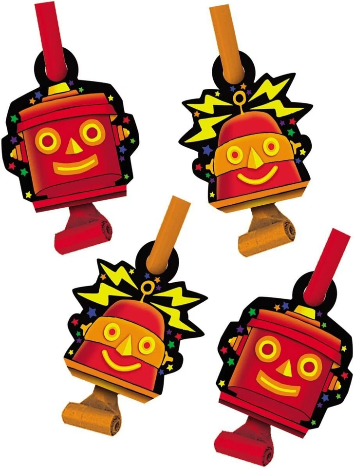 Party Bots Toy 3D Robot Space Boys Kids Birthday Party Favor Horns Blowouts - Image 1 of 1