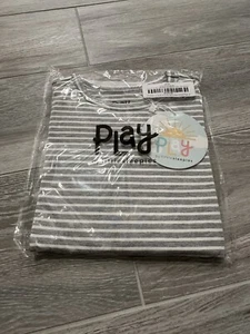 NWT Little Sleepies Heather Gray Stripes LS Classic Tee Size 6 - Picture 1 of 2