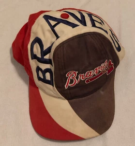 Vintage 90s 1994 MLB Atlanta Braves Swirl Wrap Around SnapBack Hat One Size - Picture 1 of 3