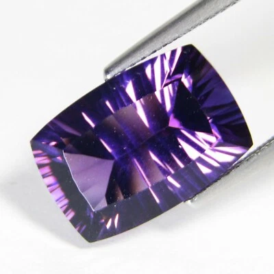 6.70Cts Genuine 100% Natural Amethyst 14x10mm Cushion Concave Cut Loose Gem VDO - Image 1 of 2