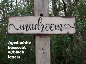 Mudroom Primitive Wood Sign, Distressed Mud Room Sign, Rustic Mudroom Signs - Picture 1 of 7