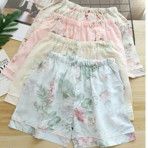 Sleep Bottoms Lady Cotton Blend Floral Elastic Waist Random Color Pajamas Shorts - Picture 1 of 11