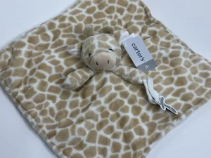 NWT Carters Tan White Giraffe Pacifier Holder Plush Baby Security Blanket 67212 - Picture 1 of 8