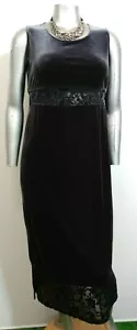Women's DRESSING CLIO OCCASION MIDI VELVET DRESS Size M Gray Charcoal Sleeveless - Picture 1 of 12
