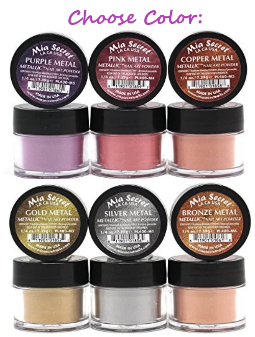 Mia Secret Nail Art Powder - METALLIC 0.25 oz - CHOOSE COLOR: - Image 1 of 1