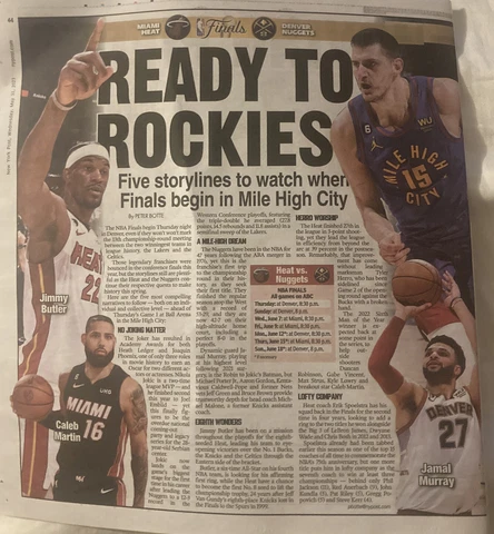 🏀🏀🏆🏆 5/31/23 NBA FINALS -MIAMI-DENVER - 5 Storyline Pic/Article Cover