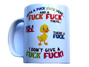Duck Mug - F**K F**K A Duck Novelty Gift - I Don't Give A F**k Rude Xmas Gift - Picture 1 of 7