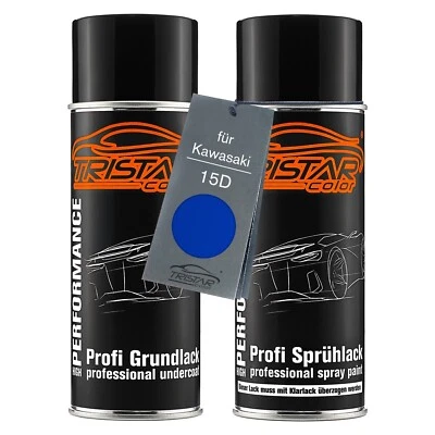 Motorradlack Spraydosen Set für Kawasaki 15D Candy Plasma Blue Grund Basislack - Bild 1 von 4