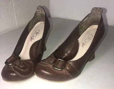 Bida Girl Brown Wedges 7.5 Bronze Faux Leather High Heels Chic Shoes Cute - Image 1 of 4