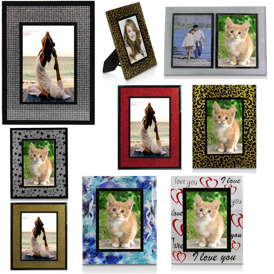 Glamexx24 Cornice portafoto con strass pietre cornice in plastica varie misure