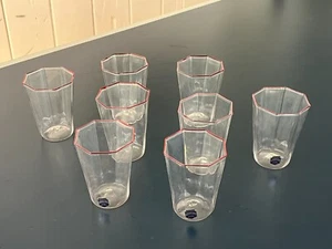RARE SET 8 VINTAGE CENEDESE VETRI MURANO ART GLASS 4" TUMBLERS 1950S ORIG LABELS - Picture 1 of 8