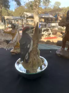 Woodpecker Hand Painted American  Ceramic Statue Sculptor - Picture 1 of 8