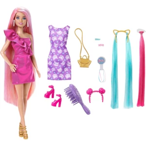 Barbie Doll Fun & Fancy Long Hair Pink Dress 10 Hair & Fashion Play Accessories - Picture 1 of 6