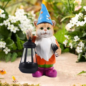 Solar Cat Statues for Garden Decor: Outdoor Sculptures for Clearance Lights for - Picture 1 of 6