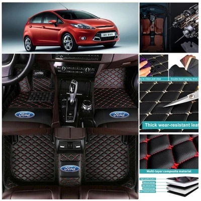 Auto Carpets For Ford Fiesta 2006-2019 Car Floor Mats All Weather Cargo Liner - Image 1 of 4