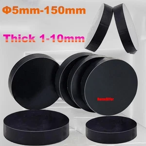Rubber Solid Discs Round Gaskets Black Sealings Washers Φ5mm-150mm Thick 1-10mm - Picture 1 of 23