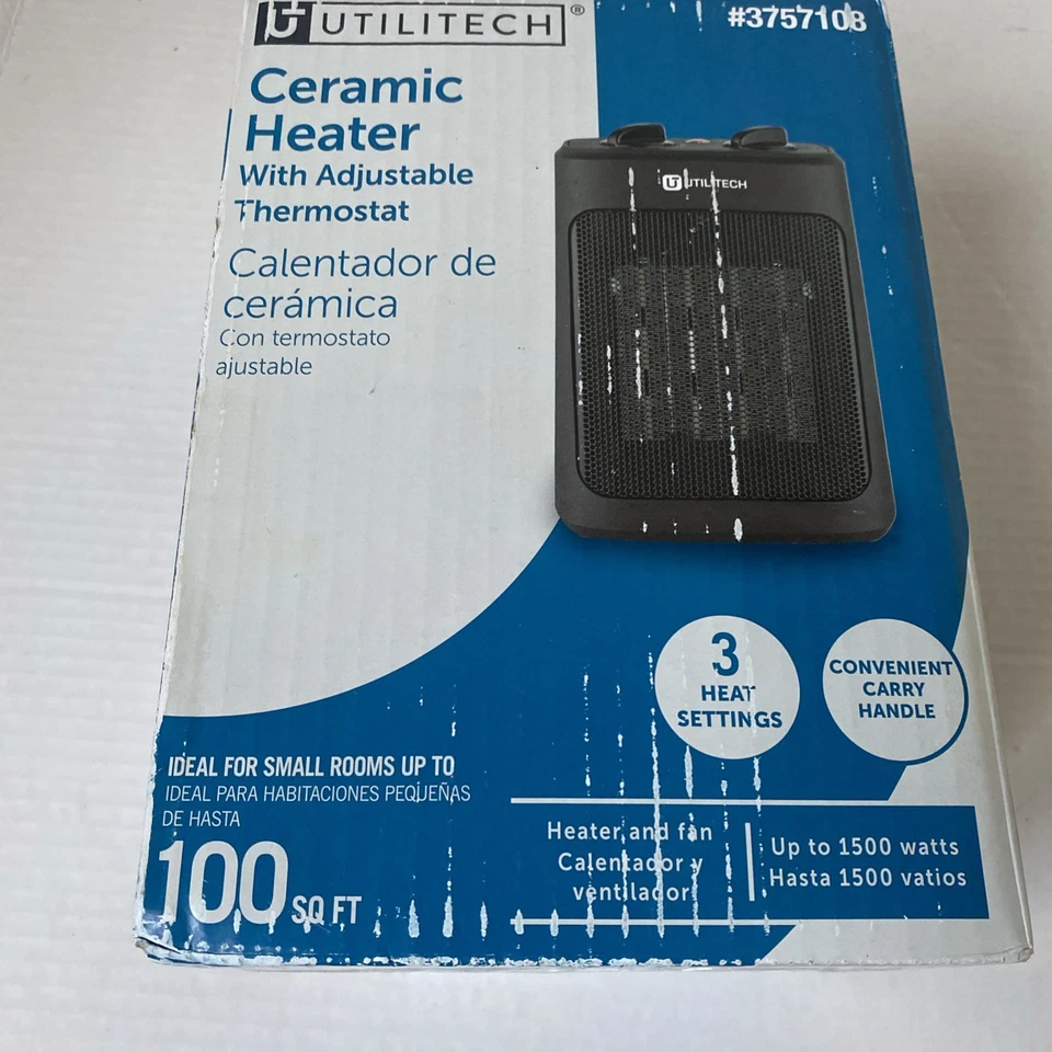 Space Heater Utilitech Ceramic heater 1500w Adjustable Thermostat h 3757108