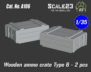 Scale23 1/35 Wooden Ammo Crate Type 6 (2pcs) - Picture 1 of 1